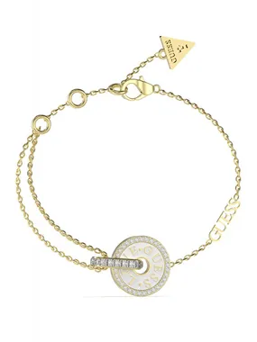 Fashion gold-plated bracelet with zircons Love Guess JUBB04078JWYGWH
