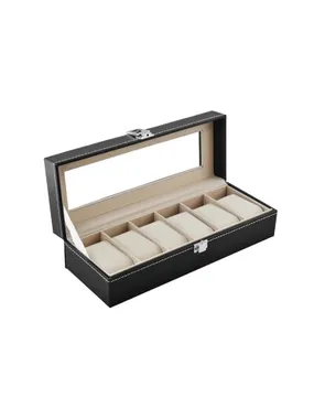Watch organizer with 6 compartments