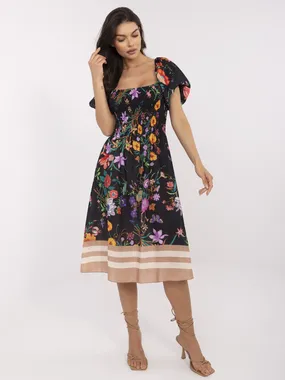 Women's black dress with print