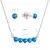 Charming jewelry set with synthetic opals 19035.3 blue (earrings, necklace)