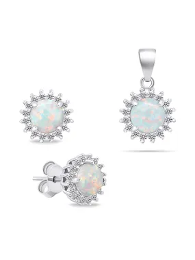 Beautiful opal jewelry set SET231W (earrings, pendant)