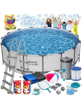 Garden pool 457 x 122 cm 18in1 Bestway 56438 + bubble machine for free