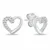 Charming silver jewelry set Hearts with zircons SET259W (necklace, earrings)