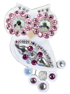 Small oval white-pink brooch