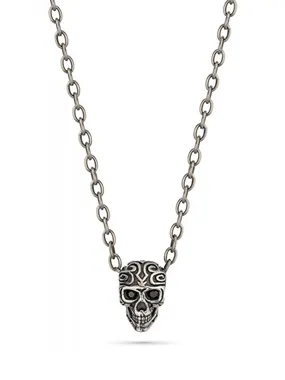 Stylish Steel Necklce with Skull Tribal Edge Peagn2120201