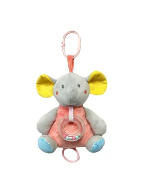Music box peach-grey elephant 18 cm
