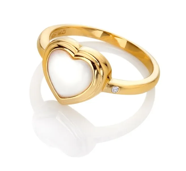 Jac Jossa Soul DR284 Diamond and Pearl Gold Plated Ring