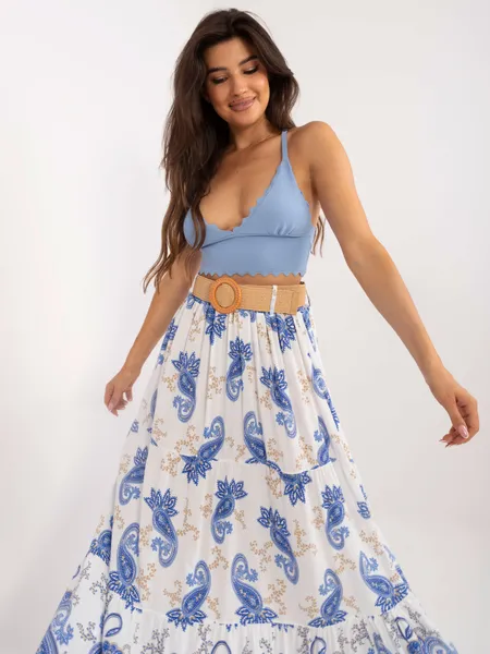 Women's dark blue ruffle skirt