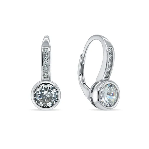 Elegant silver set with zircons SET201W (pendant, earrings)