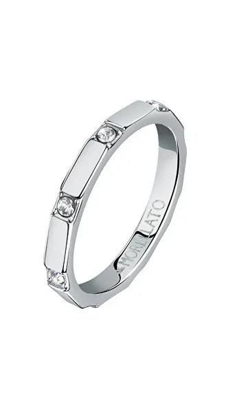 Stylish steel ring with Motown SALS85 crystals