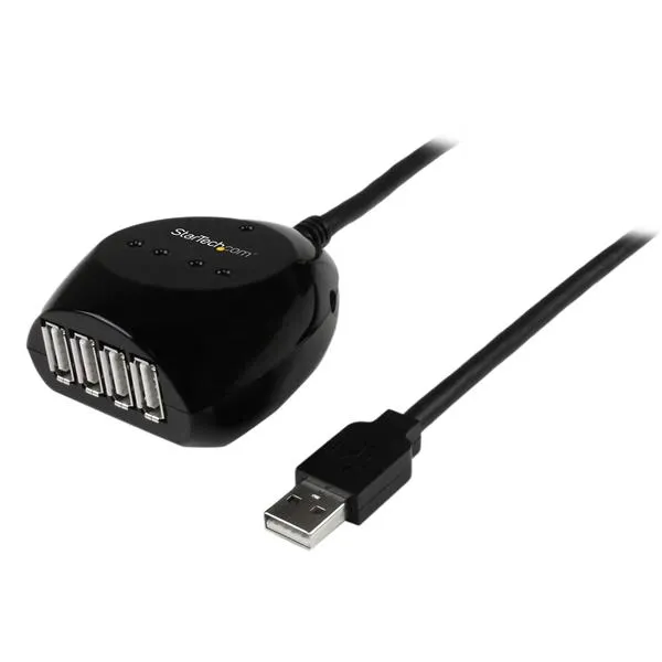 StarTech.com 15 m USB 2.0 aktīvais kabelis ar 4 portu centrmezglu