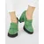 Green women's high heel shoes