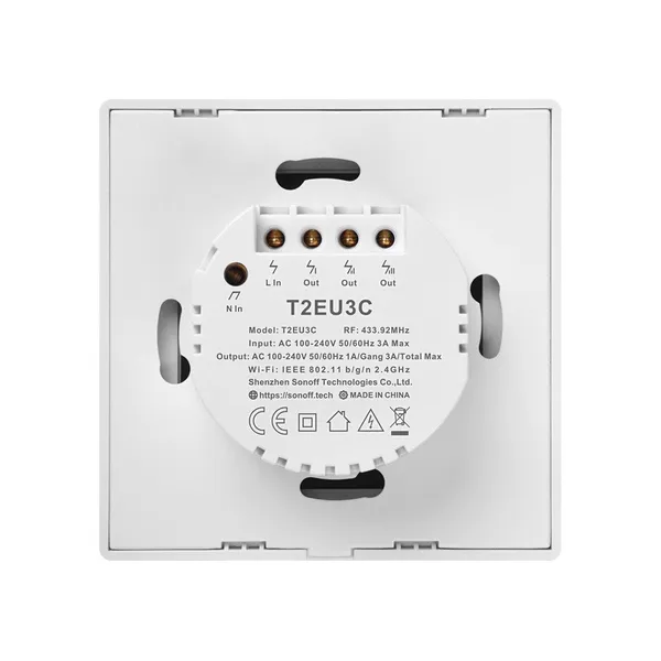 Smart Switch WiFi + RF 433 Sonoff T2 EU TX (3-channel)