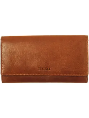 Women's leather wallet 28 cognac