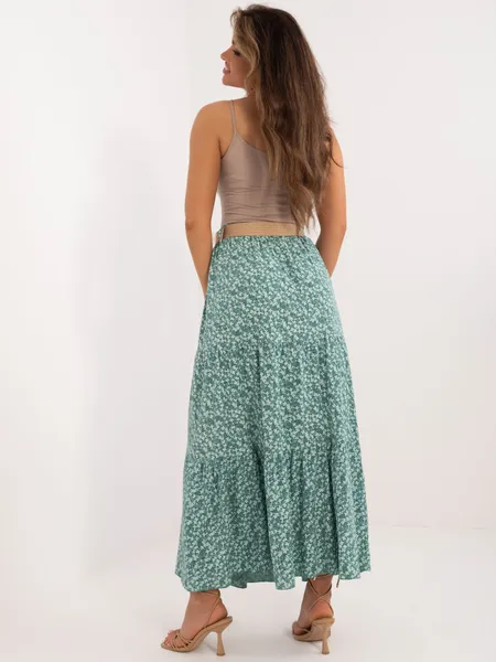 Women's mint ruffle skirt