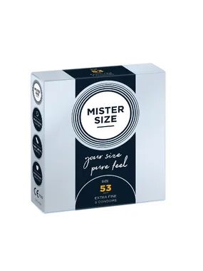 Condoms fitted to size 53mm 3pcs.