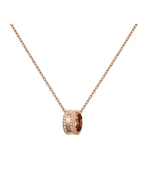 Elan Lumine Sparkling Bronze Circle Pendant Necklace DW00400212