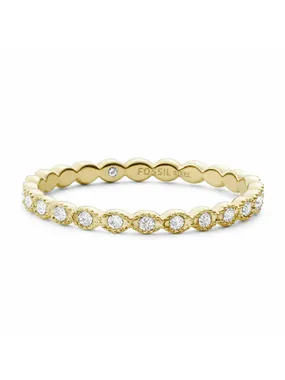 Elegant gold-plated ring with crystals Vintage Twist JF03749710