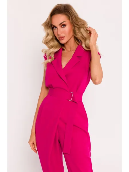 M780 Jumpsuit with decorative leg - fuchsia