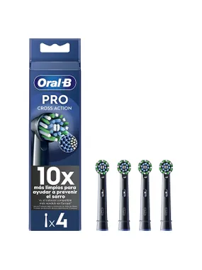 Cross Action Black EB50 Replacement Brush Heads 4 PCS.