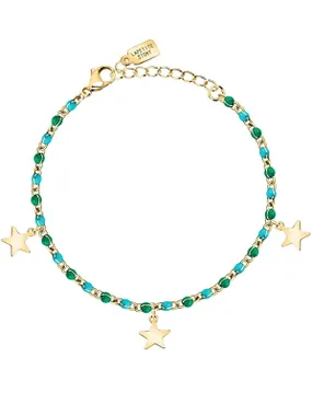 Playful Gold Plated Bracelet with Friendship Charms LPS05ARR98