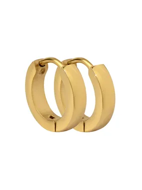 Gold-plated steel earrings rings