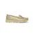 Gold comfortable moccasins made of eco-leather