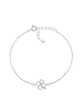 Silver luck bracelet Four-leaf clover BRC60W