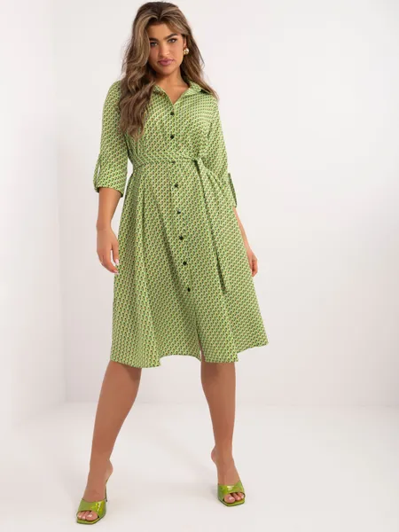 Women's light green shirt dress