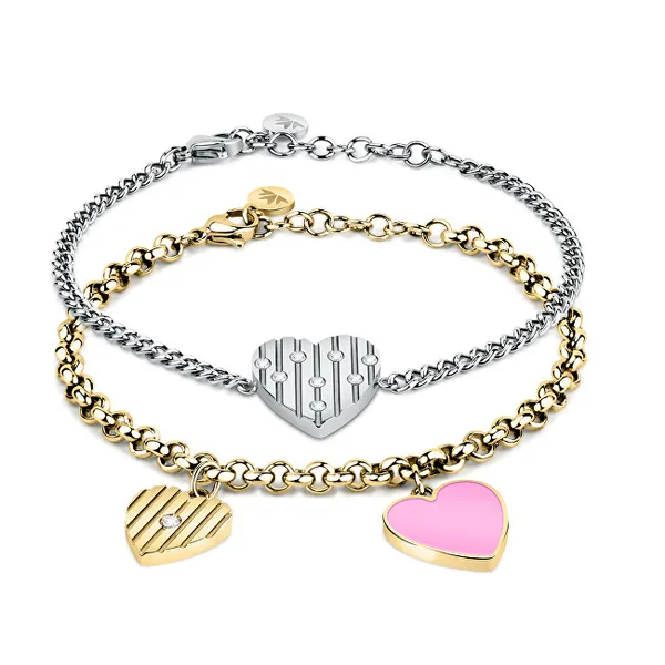 Charming gilded bracelet with hearts Incanto SAVA06