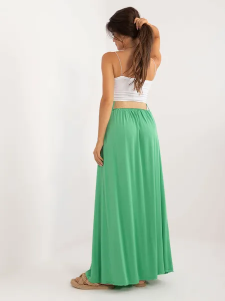 Women's green flared skirt