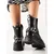 Stylish worker boots with a chain Shelovet black