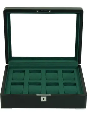 Rothenschild RS-3420-8-BL-GRE Watch Box Black [8] with green velvet