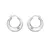 Silver hoop earrings with diamonds Huggies DE794