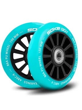 100 mm turquoise scooters 2 pcs